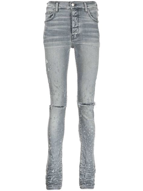 Amiri Shotgun Distressed Effect Skinny Jeans Farfetch