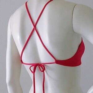 X Back Ballet Top And Tie Bottom Bikini In Red Blue Purple Etsy