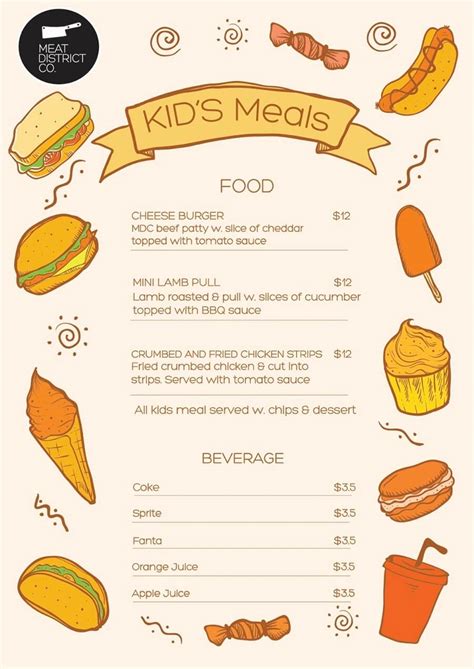 Mdcs Kids Menu Kids Love Burgers