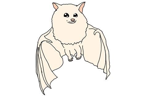 Adorable Albino Bat flying 21169798 PNG