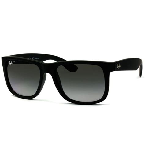 Ray Ban Justin RB4165L Preto Fosco Cinza Degradê Polarizado 622 T3