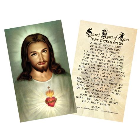 Prayer Card Sacred Heart of Jesus - St. Paul's Catholic Books & Gifts