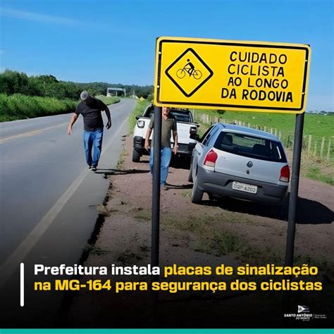 Prefeitura instala placas de sinalização na MG 164 para segurança dos