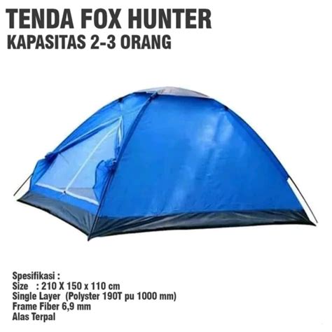 Jual Tenda Camping Kapasitas 3 4 Orang Single Layer Tenda Kemping