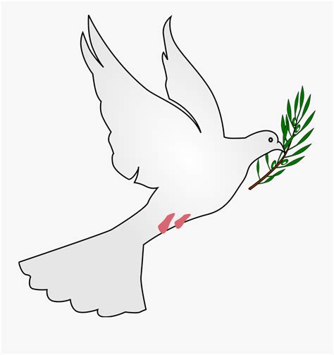 File Peace Dove Svg Dove With Leaf In Mouth Free Transparent