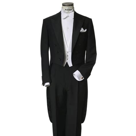 Custom Made To Measure Black Tailcoats With Left Chest Pocketwhite