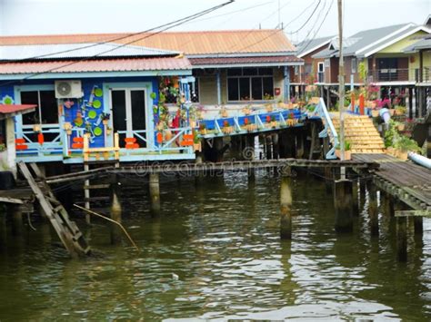 The Water Village Or Kampung Ayer Village On Water In Bandar Seri