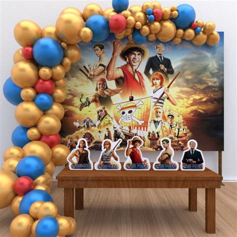 Kit Aniversário Ouro Painel Display Fita One Piece Elo7