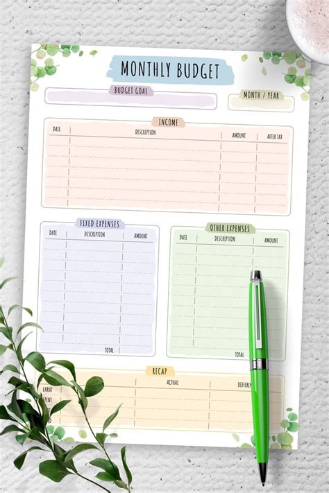 Budget journal template aesthetic journal ideas budget worksheet ...