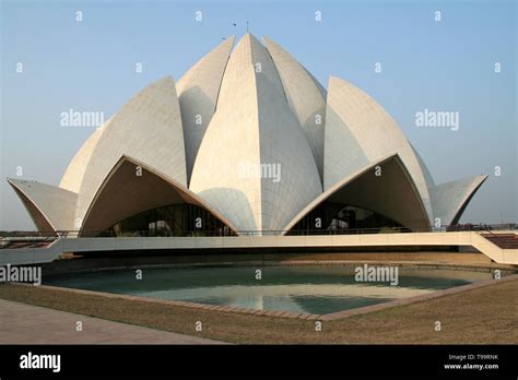 Lotus Temple Prayer Hall Bahai House Of Worship Delhi India Asia