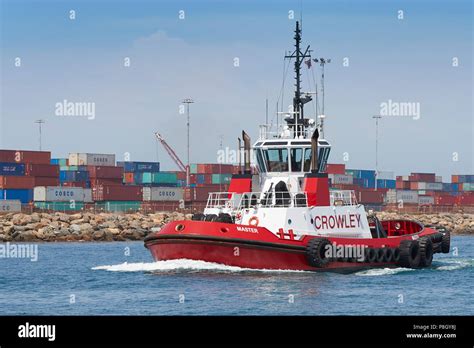 Crowley Maritime Tractor Tug Master Under Way In The Port Of Long