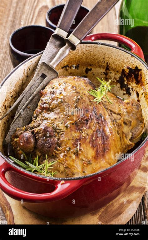 lamb leg roasted Stock Photo - Alamy