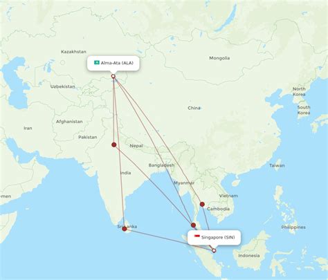 All Flight Routes From Almaty To Singapore ALA To SIN Flight Routes