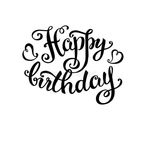 Happy Birthday Hand Lettering Handmade Calligraphy Stock Vector