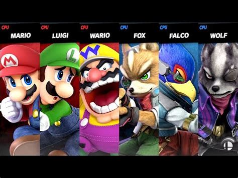 Mario And Luigi And Wario VS Fox And Falco And Wolf LV 9 CPU Battle