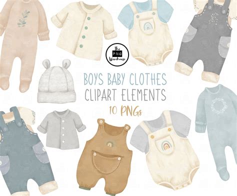 BABY Boy Clothes CLIPART 10 Pngs Instant Download 300dpi | Etsy