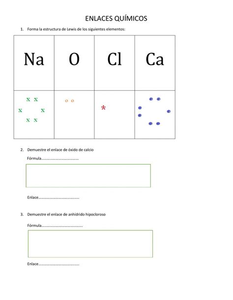 Enlaces Quimicos Activity