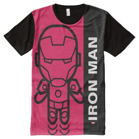 Iron Man Stylized Line Art All Over Print T Shirt Zazzle Print T Shirt Iron Man Line Art