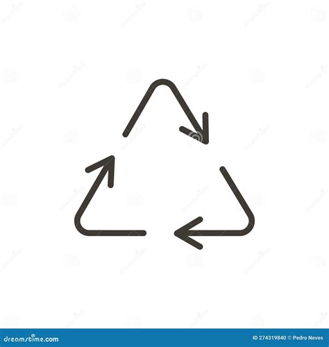 Recycle Biodegradable Vector Thin Line Icon Outline Illustration With