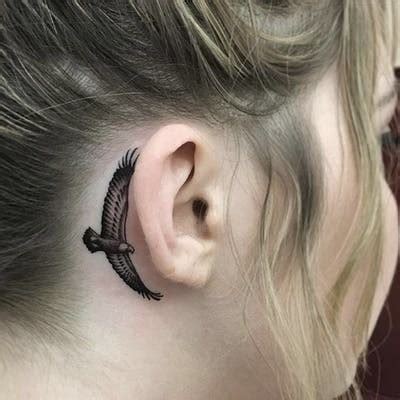 Bird Behind Ear Tattoo Idea