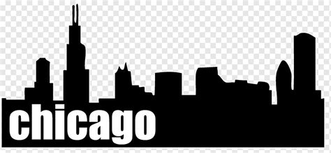 Chicago Drawing Skyline City Silhouette Text City Monochrome Png