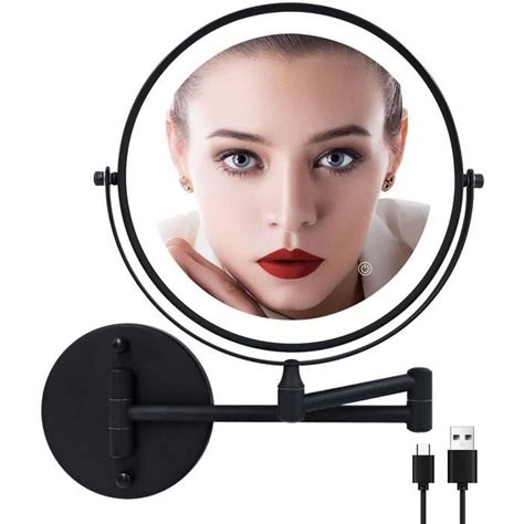 Miroir De Maquillage Led Avec Cran Tactile Loupe De Grossissant X