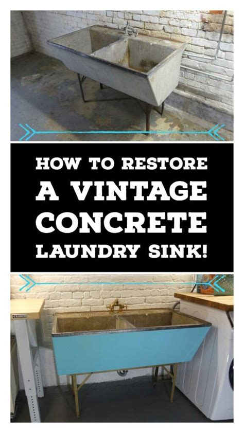 How To Restore A Vintage Concrete Laundry Sink Lazy Guy Diy Laundry