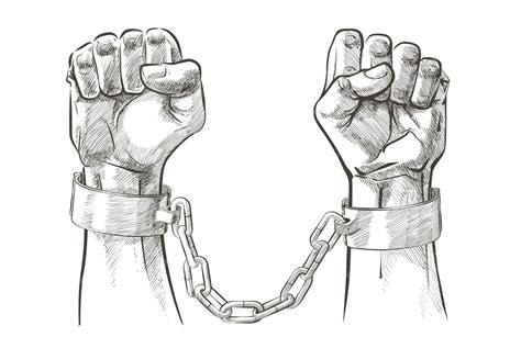 Premium Vector Handcuffs On The Hands Of The Slave Black African