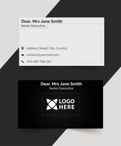 black and white sample business card template design 2707850 Vector Art ...