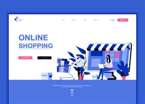 Modern Flat Web Page Design Template Concept Of Online Shopping 360109