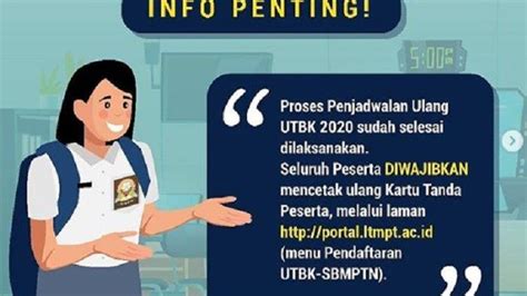 Cara Cetak Ulang Kartu Tanda Peserta UTBK SBMPTN 2020 Via Laman Portal