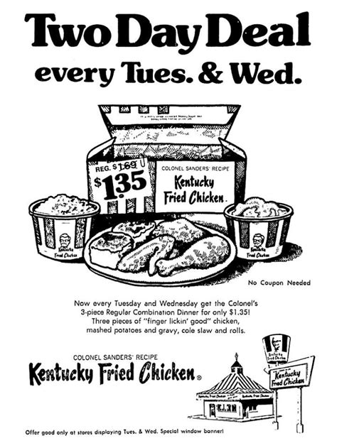 Vintage 1967 Kentucky Fried Chicken Kfc Menu Framable Art