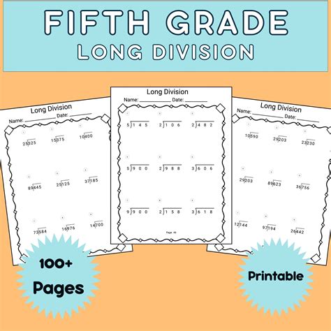 Long Division Math Worksheet Printable 5th Grade Division Math Worksheets Library