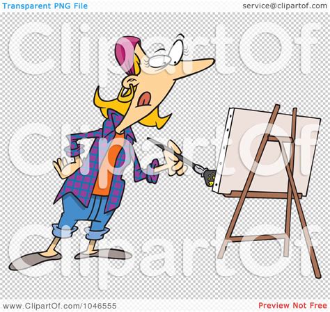 Royalty Free Rf Clip Art Illustration Of A Cartoon Female Artist