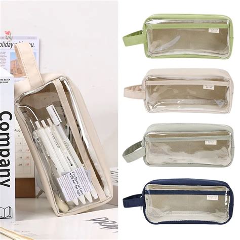 Transparent Stationery Box School Pencil Cases Stationery Bag School