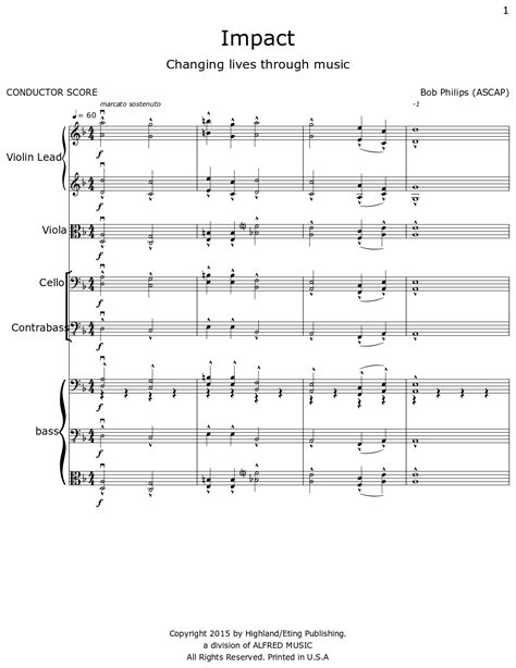 Impact - Sheet music for Violin Lead, Viola, Cello, Contrabass, String