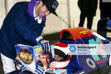 L To R David Brabham Aus Encourages Simtek Team Mate Roland