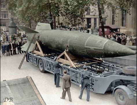 A Captured German V 2 Rocket On Display In Trafalgar Square London