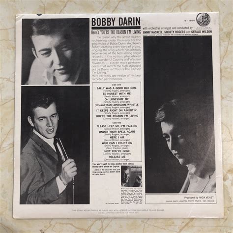 Bobby Darin Youre The Reason Im Living Ex Vinyl Vg Cover Ebay