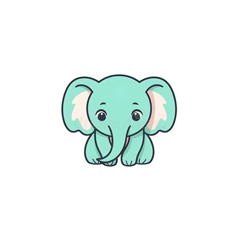 Cute Green Cartoon Elephant Illustration Stock Illustration - Illustration of cartoon, viewer ...