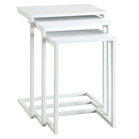 Carolina Cottage Addison White 3 Piece Nesting End Table Wss 2016wht