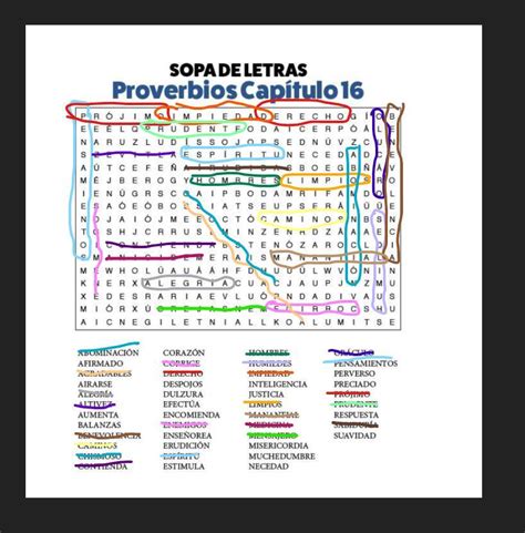 Sopa De Letras Proverbios Cap 16 Ayuda C Brainlylat