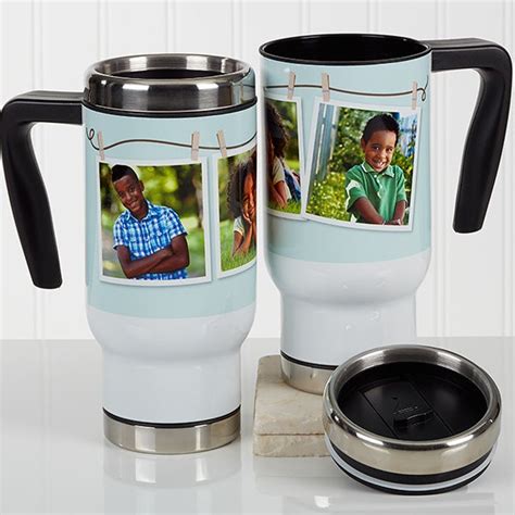 Personalized Photo Commuter Travel Mug 3 Photo Collage