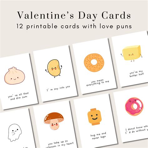 Printable Valentine's Day Cards Valentine Love Puns Funny Valentine