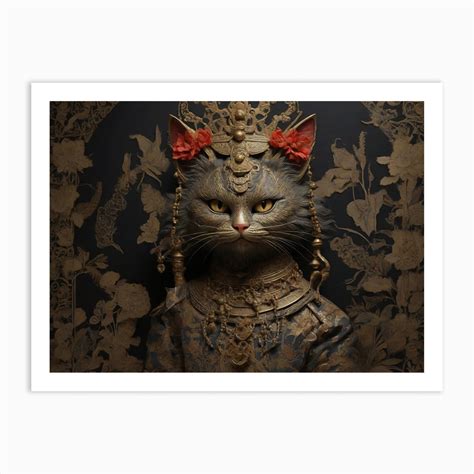 Chinese Cat Art Print by Jithin - Fy