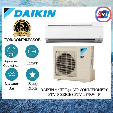 Daikin Ftv50pb Rv50rb 3wmy L0 Non Inverter Air Cond R32 Ready Stock