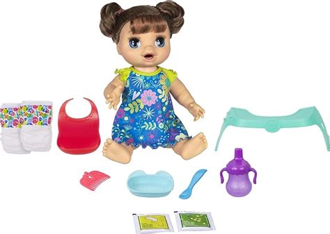 Baby Alive Happy Hungry Baby Brown Straight Hair Doll Makes 50 Sounds