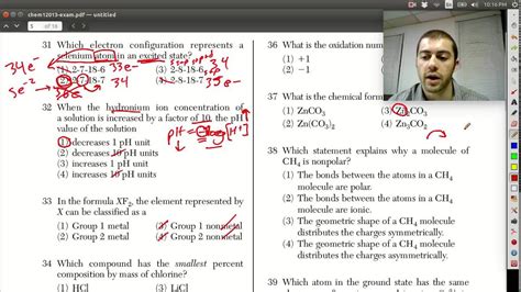 January 2013 Chemistry Regents Exam Walkthrough Questions 31 35 YouTube