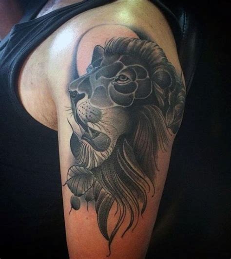 A Man With A Lion Tattoo On His Arm