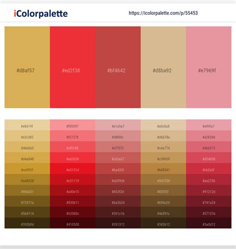 2 Latest Color Schemes With Crail And Straw Color Tone Combinations